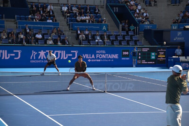 ジャパンオープン2025ダブルス決勝ボパンナ選手サーブ