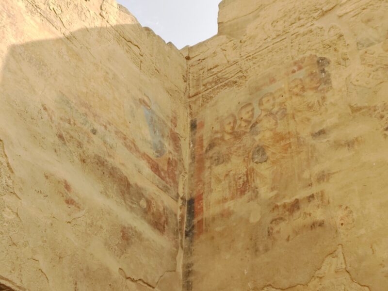 ローマ時代のフレスコ画。古代エジプトだけでなく、ローマ時代にも利用されていたことが分かる貴重な遺構です。